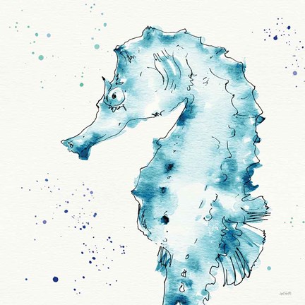 Framed Deep Sea XI Teal Print