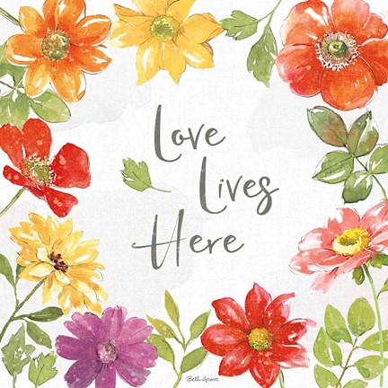 Framed Farmhouse Floral III Print