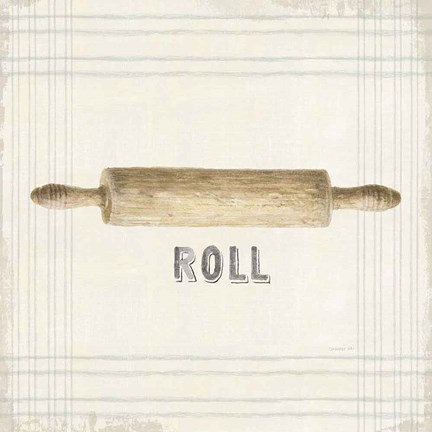 Framed Floursack Kitchen Sign II Neutral Sq Print