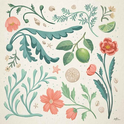 Framed Seaside Botanical II Print