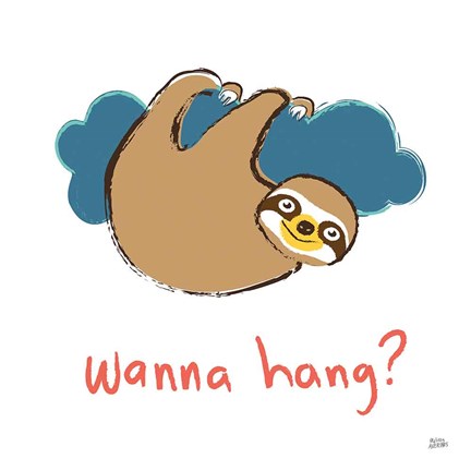 Framed Colorful Sloth II v2 Print