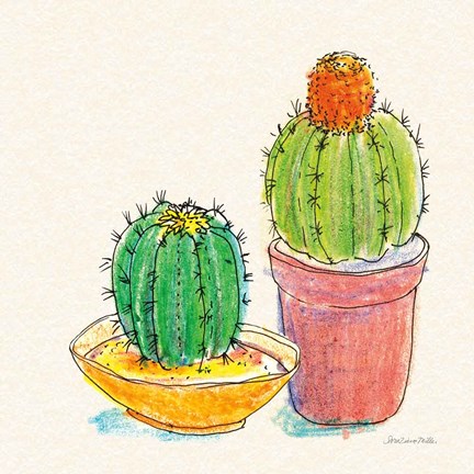 Framed Cacti Garden III Print