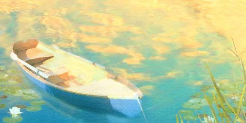 Framed Blue Boat Print