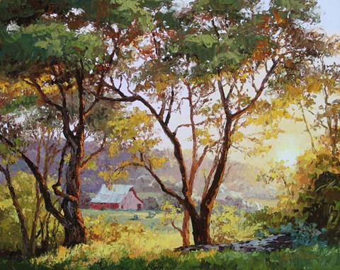 Framed Burnished Landscape Print