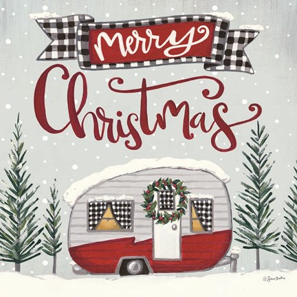 Framed Merry Christmas Camper Print