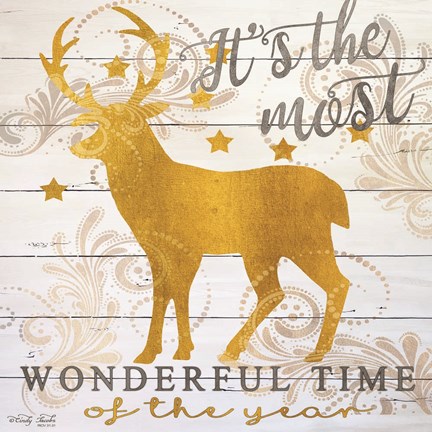 Framed It&#39;s the Most Wonderful Time Deer Print