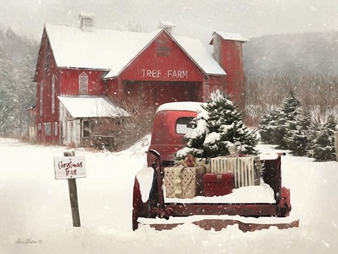 Framed Tree Farm Christmas Print