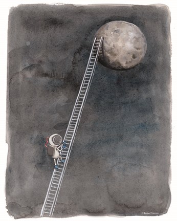 Framed Ladder to the Moon Print