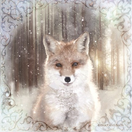 Framed Enchanted Winter Fox Print