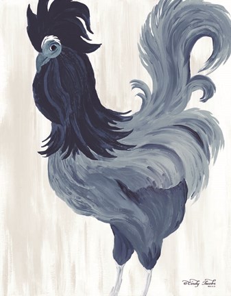 Framed Green &amp; Purple Rooster II Print