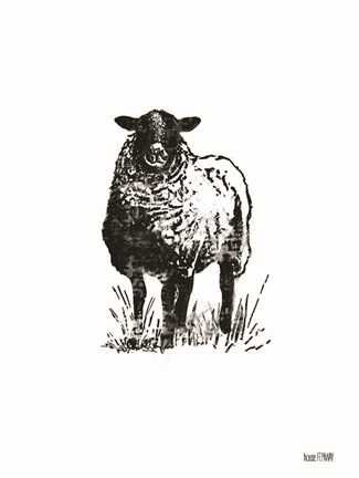 Framed Farmhouse Sheep Print