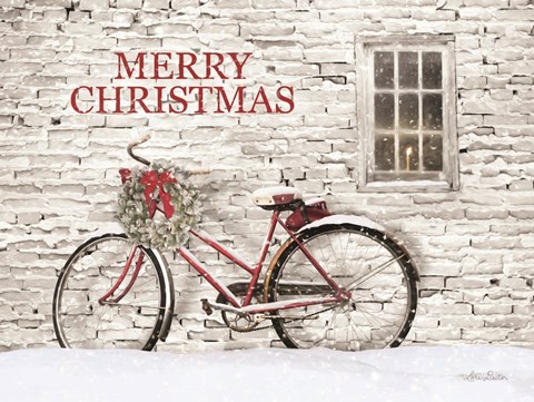 Framed Merry Christmas Bicycle Print