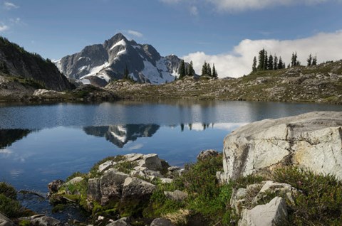 Framed Whatcom Peak Reflected In Tapto Lake, North Cascades National Park Print