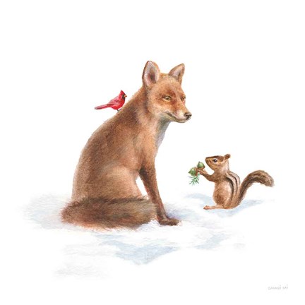 Framed Woodland Celebration V on White Print