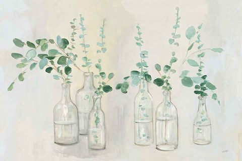 Framed Summer Cuttings III Green Crop Print