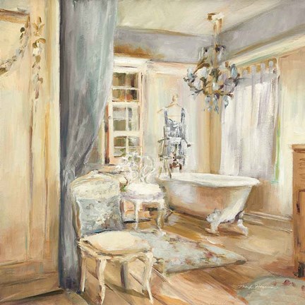 Framed Boudoir Bath I Gray Print