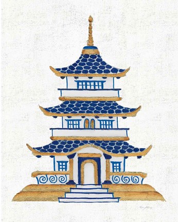 Framed Flora Chinoiserie VIII Textured Print