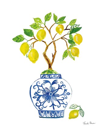 Framed Lemon Chinoiserie II Print