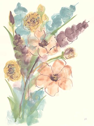 Framed Earthy Bouquet II Print