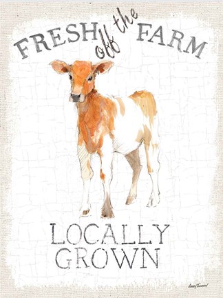 Framed Fresh off the Farm burlap Print