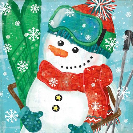 Framed Snowy Fun V Print