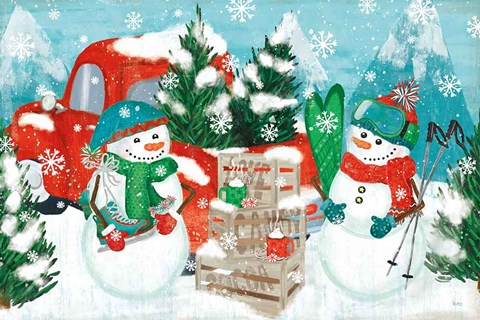 Framed Snowy Fun I Print