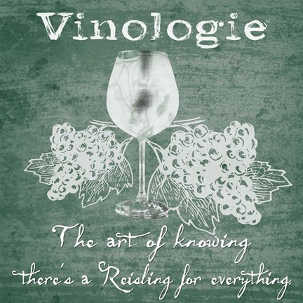 Framed Vinologie - Reisling Whitewashed Print