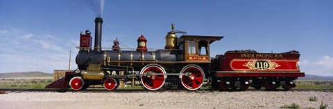Framed Train Engine On A Railroad Track, Locomotive 119, Utah Print
