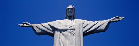 Framed Low Angle View Of The Christ The Redeemer Statue, Rio De Janeiro, Brazil Print