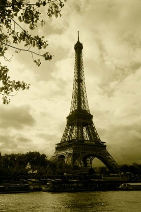 Framed Tower At The Riverside, Eiffel Tower, Paris, France Print