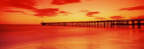 Framed Pier In The Pacific Ocean At Dusk, Ventura Pier, California Print
