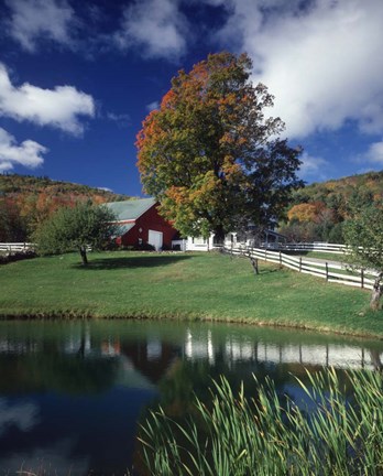 Framed Autumn Farm Scene Eaton Center Nh Print