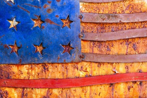 Framed Painted US Flag Print