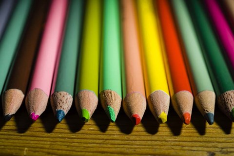 Framed Set Of Colored Pencils Print