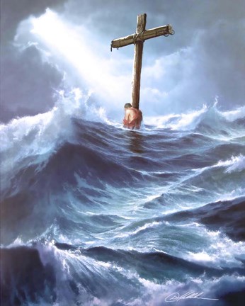 Framed Clinging To The Cross Print