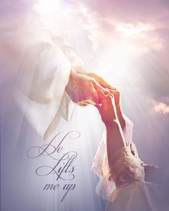 Framed He Lifts Me Up Print