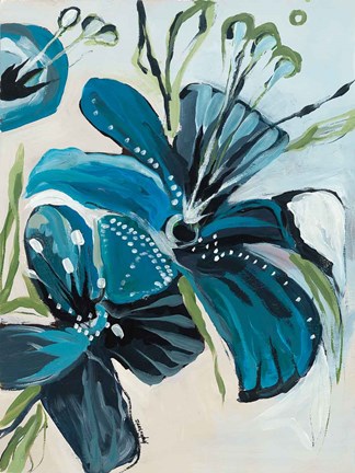 Framed Flowers of Azure I Print