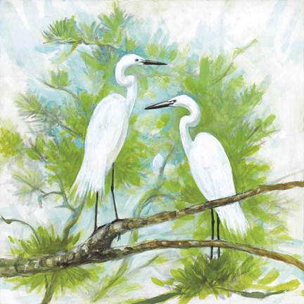 Framed Herons Print