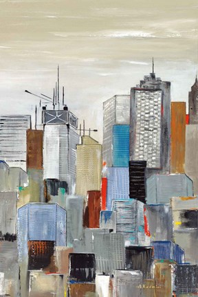 Framed New York Skyline III Print