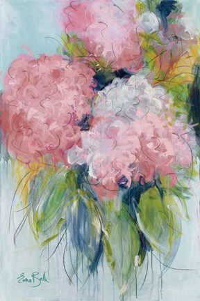 Framed Pink Hydrangeas Print