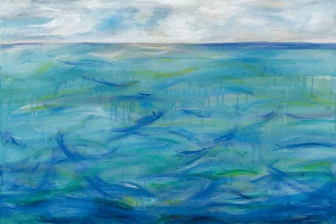 Framed Deep Blue Print