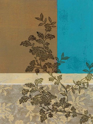 Framed Peony Branch I Print