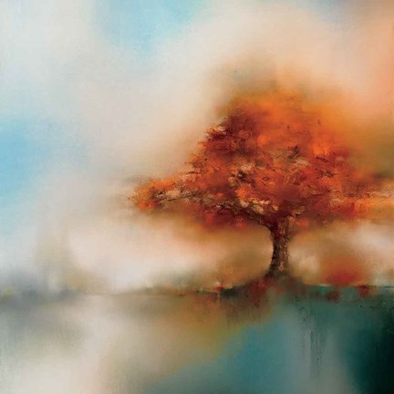 Framed Morning Mist &amp; Maple I Print