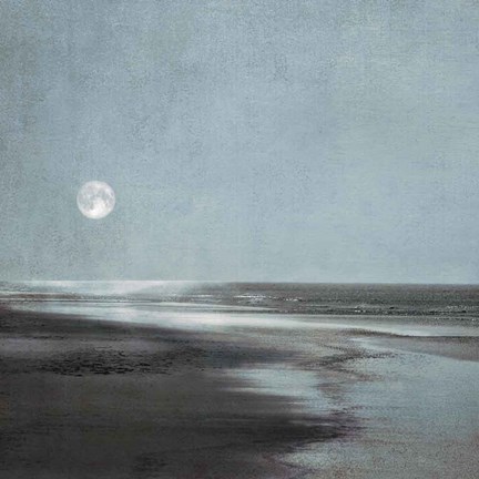 Framed Moonlit Beach Print