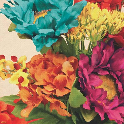 Framed Pop Art Flowers I Print