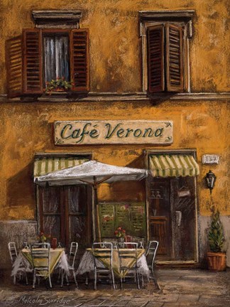 Framed Cafe Verona Print