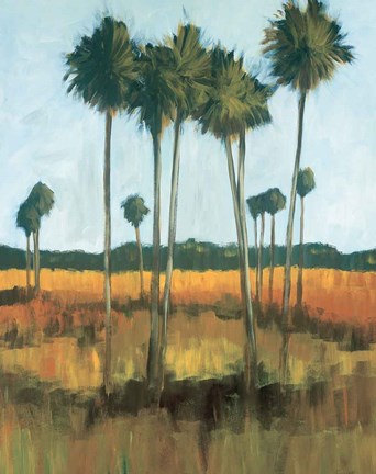 Framed Tall Palms II Print