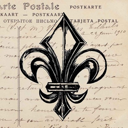 Framed Fleur De Lis I Print