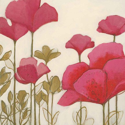 Framed Ladybug Flowers I Print