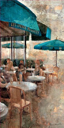 Framed Terraza Cafe Les Deux Magots Print